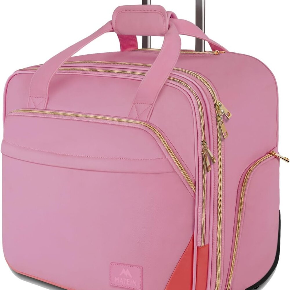 Rolling Briefcase for Women, Large Rolling Laptop Bag with Wheels Fits 17 Inch N